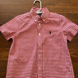 Ralph Lauren Red and White Checkered Men's Shirt